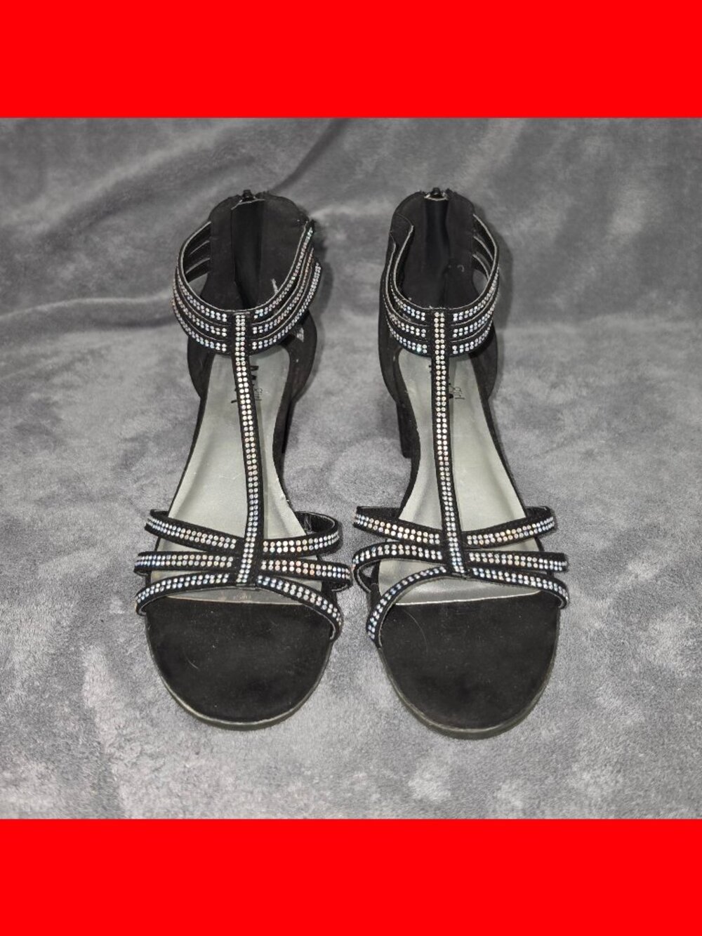 MIA Rhinestone T-Strap Dress Sandals / Heels - Big Girls 4